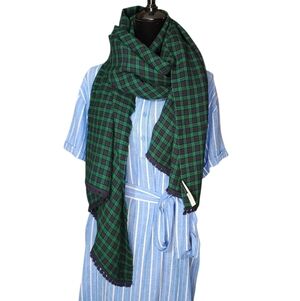 Talbots Plaid Scarf in Green and Blue